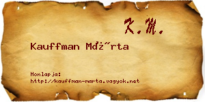 Kauffman Márta névjegykártya